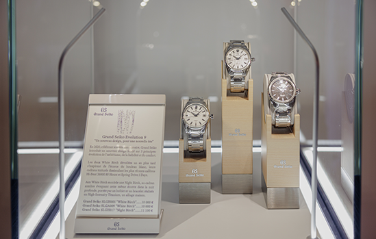 Vitre avec les Montres Grand Seiko